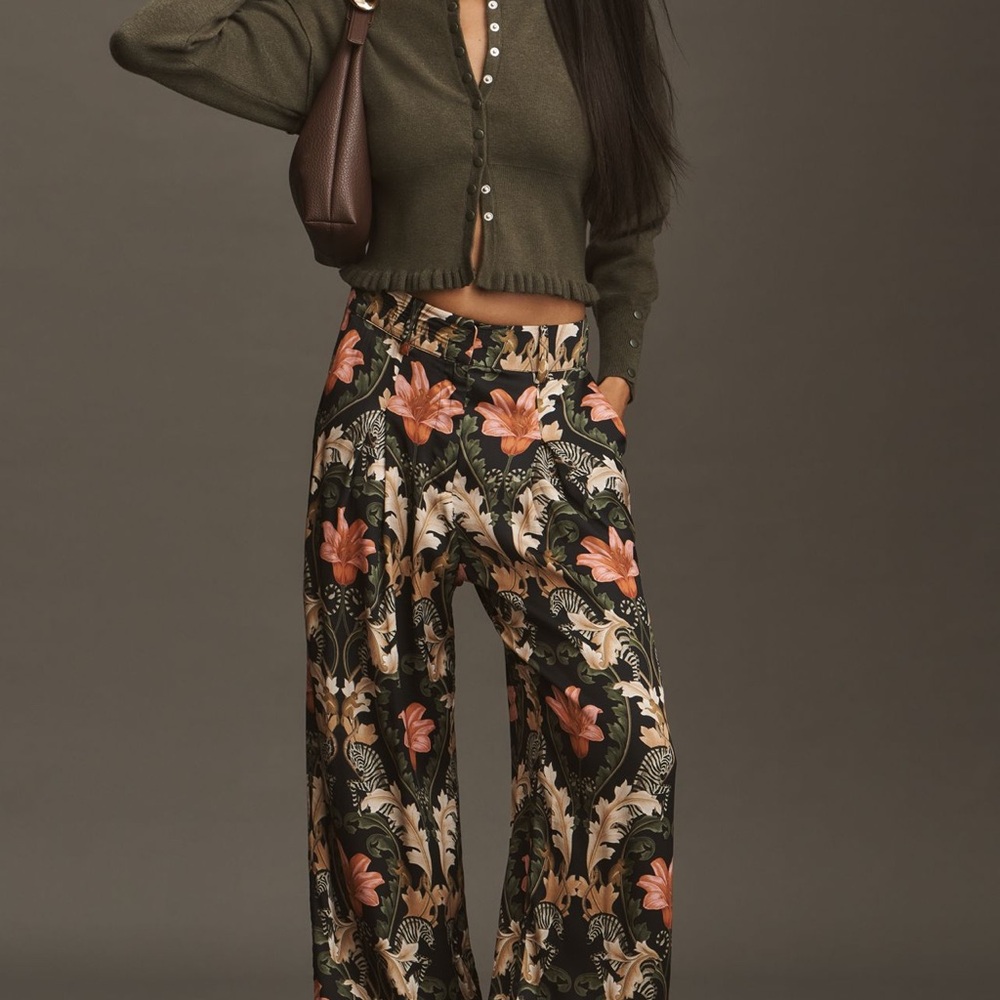 Farm Rio x Anthropologie Floral Trouser Pants
